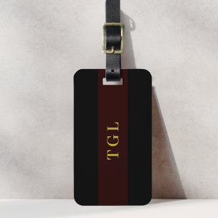 Modern Colour Block Custom Monogram Luggage Tag