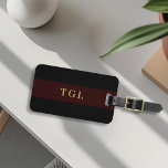 Modern Colour Block Custom Monogram Luggage Tag<br><div class="desc">Custom-designed monogram luggage tag featuring modern simple colour block design.</div>