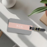 Modern Colour Block Custom Monogram Luggage Tag<br><div class="desc">Custom-designed monogram luggage tag featuring modern simple colour block design.</div>