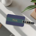 Modern Colour Block Custom Monogram Luggage Tag<br><div class="desc">Custom-designed monogram luggage tag featuring modern simple colour block design.</div>