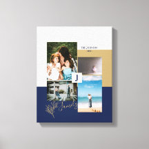 Modern Colour block Family Photo Collage Canvas Pr