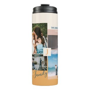 Modern Colour block Family Photo Collage Thermal Tumbler
