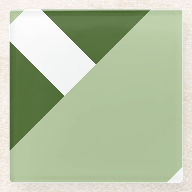 Modern Colour Block Geo 2 Glass Coaster (Front)