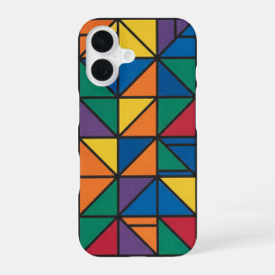 Modern colour block geometric pattern design 60 iPhone 16 case