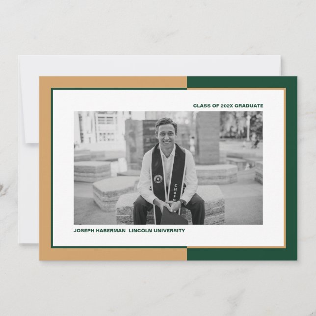Modern Colour Block Graduation Announcement (Front)