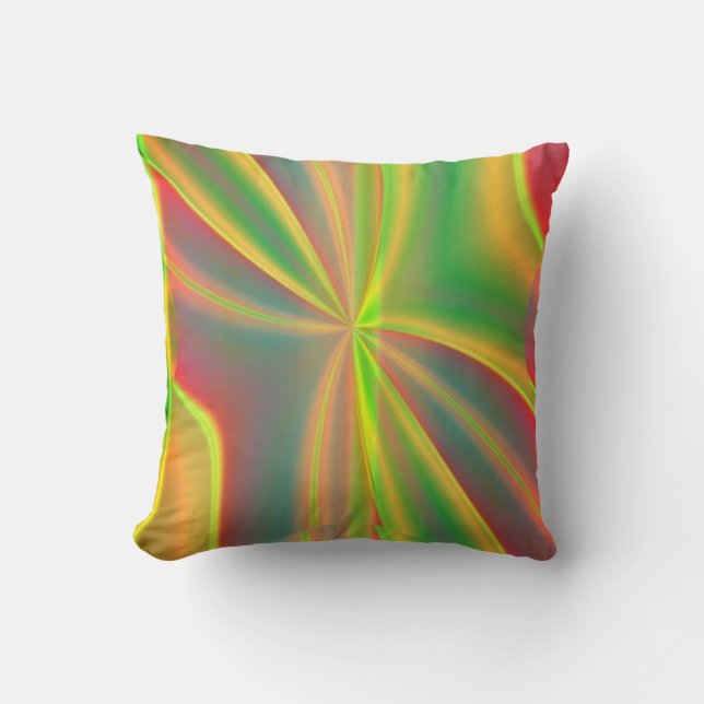 Modern Colour Block metallic lemon neon green Cushion (Front)