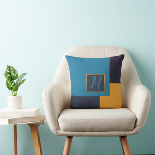 Modern Colour Block Monogrammed Cushion
