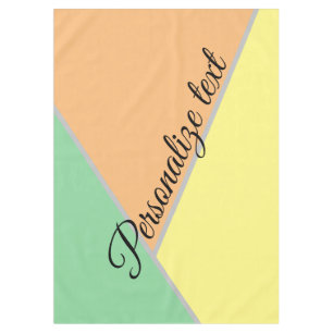Modern Colour Block Pastel Mint & Peach Custom Nam Tablecloth