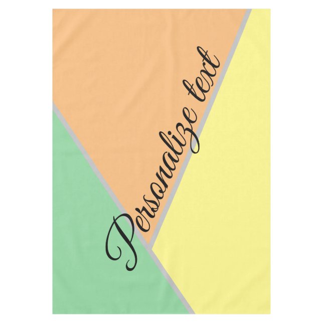 Modern Colour Block Pastel Mint & Peach Custom Nam Tablecloth (Front)