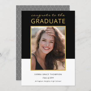 Modern Colour Block Photo Graduation Celebration Invitation