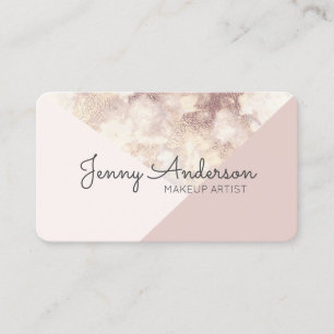 Modern Colour Block Rose Marble Business Card