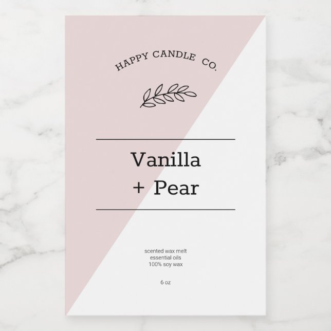 Modern Colour Block Scented Wax Melt Product Label (Single Label)