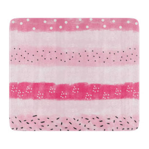 modern colour block stripes white pink brushstroke cutting board
