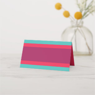 Modern Colour Block Turquoise Pink Purple Place Card