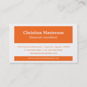 Modern Colour Blocks Business Card, Orange Card