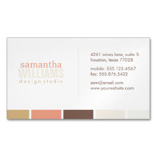 Modern Colour Blocks Magnetic Business Card