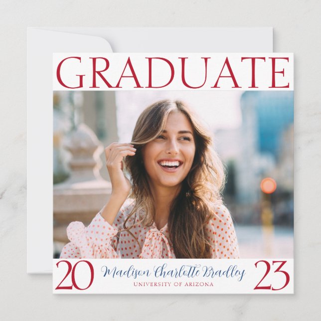 Modern Colour Changing Photo Graduation Invitation (Front)