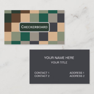 Modern Colour Checks Chequerboard Business Card