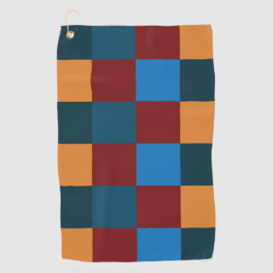 Modern Colour Chequered Chequerboard Golf Towel
