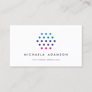 Modern Colour Dots Logo on White Business Card