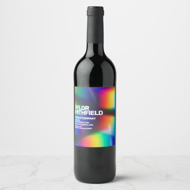 Modern Colour Lights Wine Label (Front)