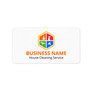 Modern Colour Logo House Cleaning Service Label