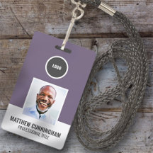 Modern Colour Round Logo Employee Name Barcode