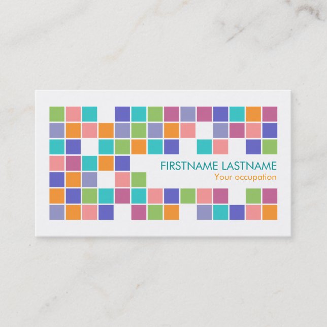 Modern Colour Tiles Mosaic Profile Business Card (Front)
