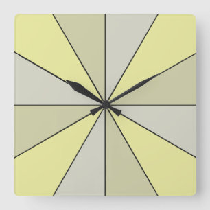 Modern Colour Wheel Yellow Square Wall Clock
