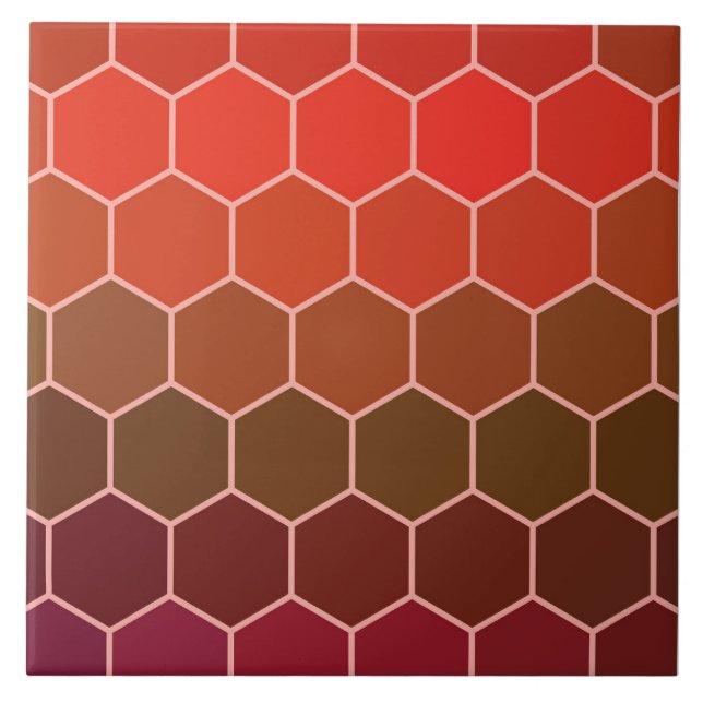 Modern Colourful 3d Cubes or Hexagons pattern Ceramic Tile (Front)