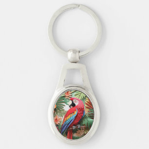Modern Colourful 3D parrot Bird Lover  Key Ring