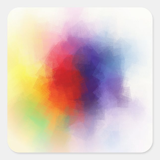 Modern Colourful Abstract Art Blank Trendy Templat Square Sticker (Front)