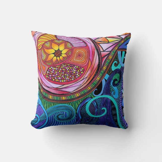 Modern Colourful Abstract Art Cushion (Front)