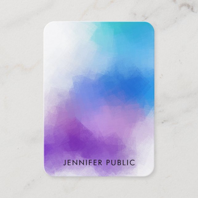 Modern Colourful Abstract Art Elegant Template Business Card (Front)