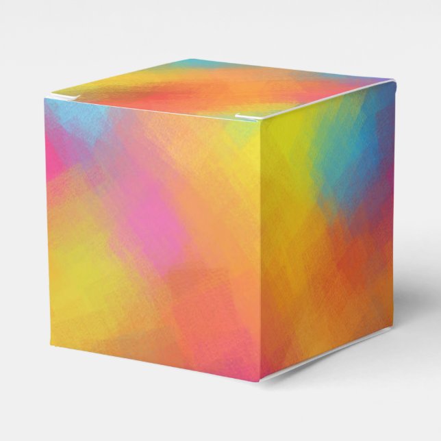 Modern Colourful Abstract Art Elegant Template Favour Box (Front Side)