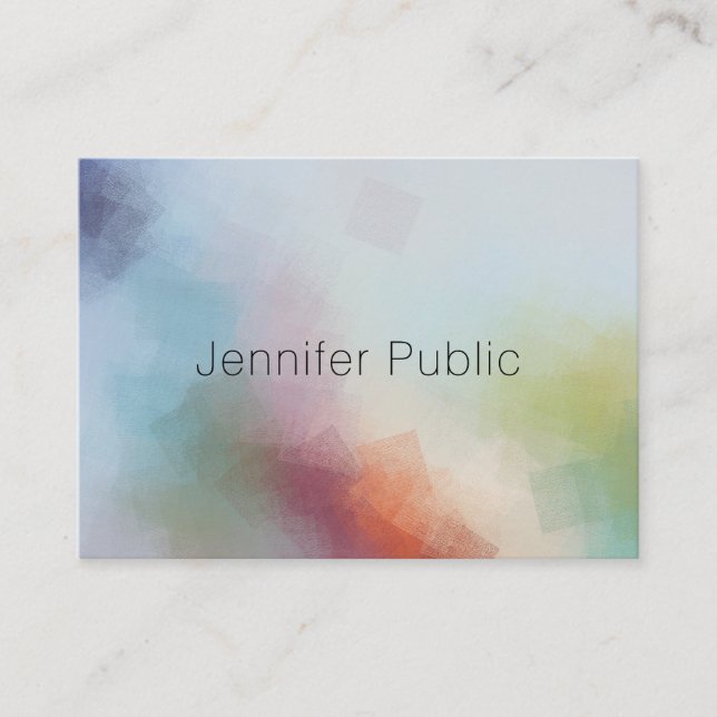 Modern Colourful Abstract Art Professional Elegant Business Card (Front)