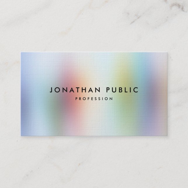 Modern Colourful Abstract Art Professional Elegant Business Card (Front)