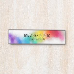 Modern Colourful Abstract Art Template Door Sign