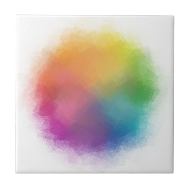 Modern Colourful Abstract Art Template Trendy Ceramic Tile (Front)
