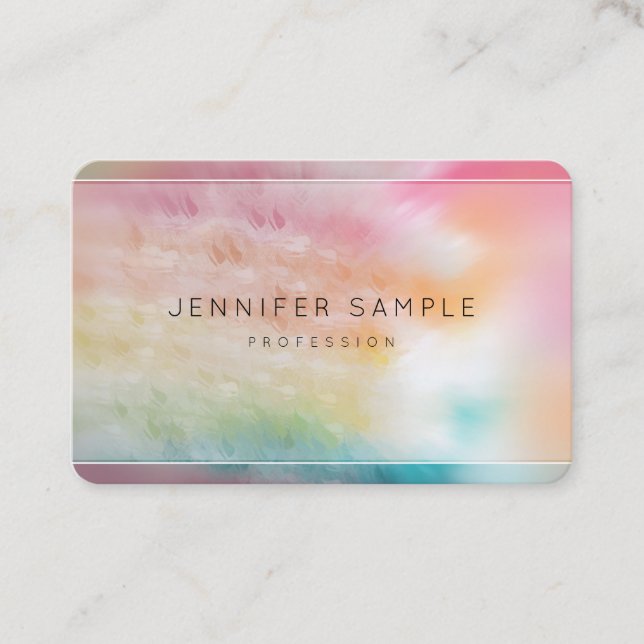 Modern Colourful Abstract Art Trendy Template Business Card (Front)