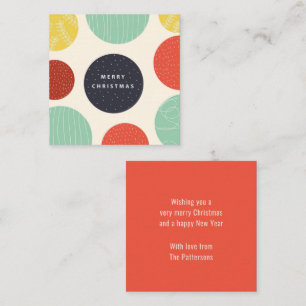 Modern Colourful Abstract Christmas Baubles Card
