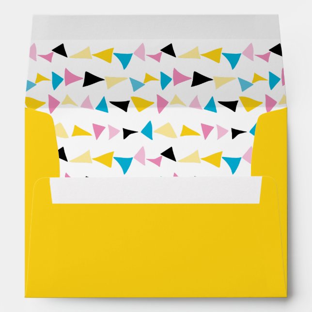 Modern colourful  abstract confetti shapes envelope (Back (Bottom))