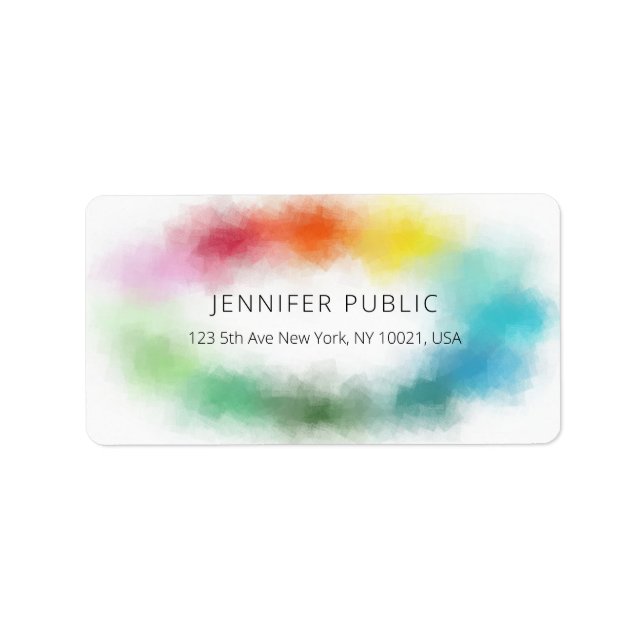 Modern Colourful Abstract Elegant Trendy Template Label (Front)