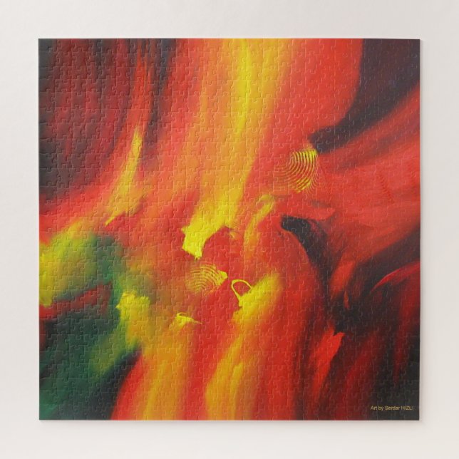 Modern Colourful Abstract Expressionist Painting Jigsaw Puzzle (Vertical)