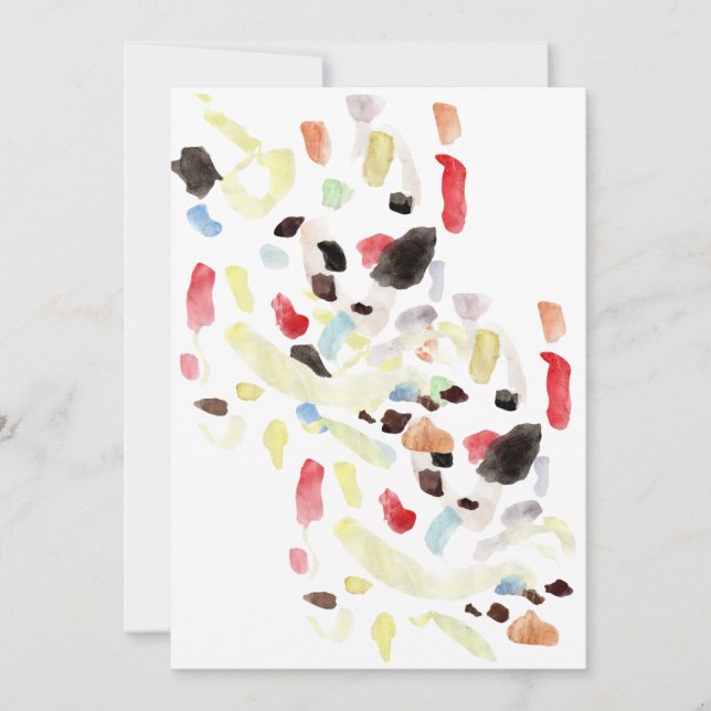 Modern Colourful Abstract Flat Invitation (Front)