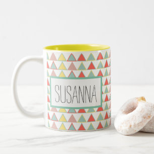 Modern Colourful Abstract Geometric Pattern Coffee Two-Tone Coffee Mug