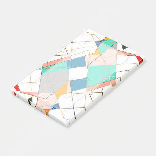 Modern Colourful Abstract Gold Geometric Strokes Post-it Notes