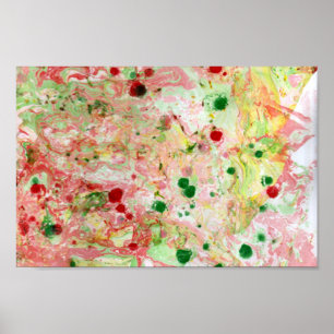 Modern Colourful Abstract Green Pink Purple Red Poster