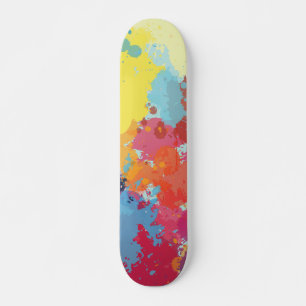 Modern Colourful Abstract Paint Splash Pattern Skateboard