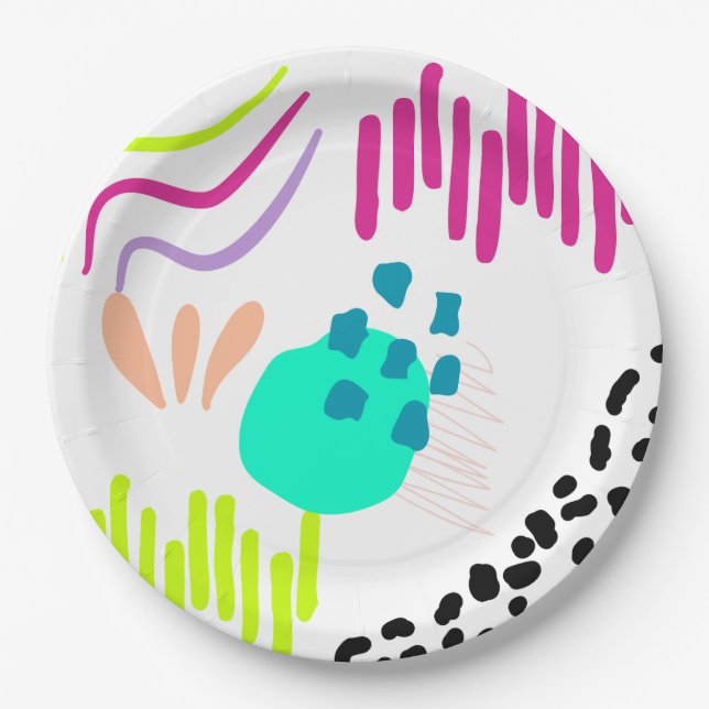 Modern colourful abstract pattern. paper plate (Front)